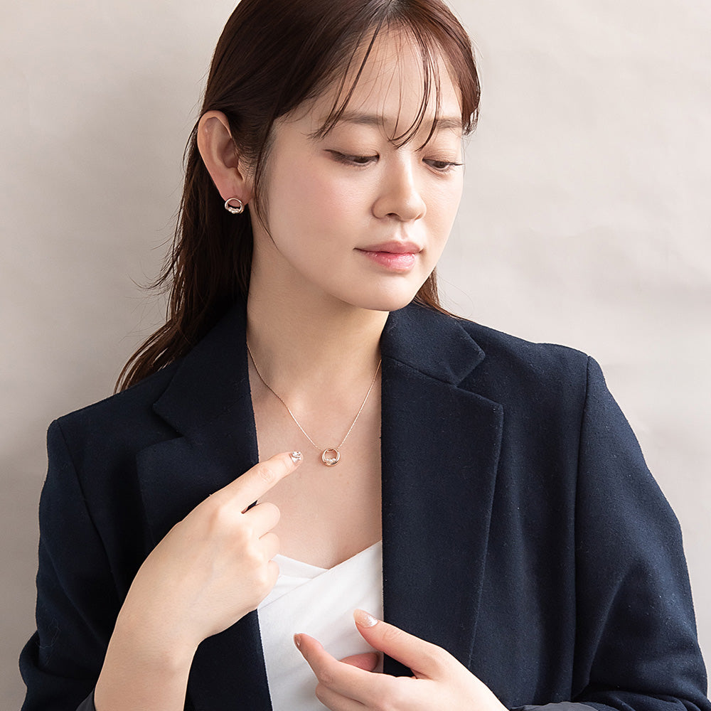 ネックレス ニッケルフリー ロゼシルバー パール ロング ペンダントネックレス