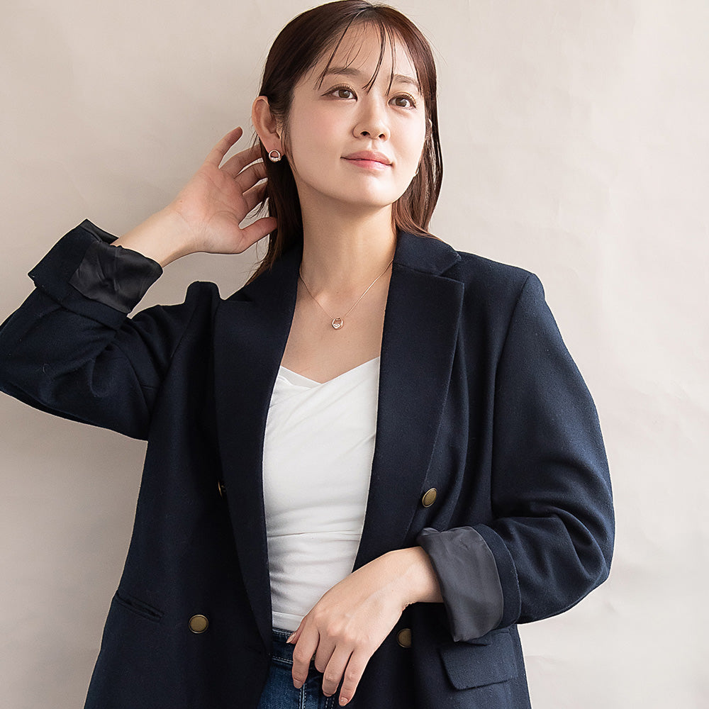 ネックレス ニッケルフリー ロゼシルバー パール ロング ペンダントネックレス