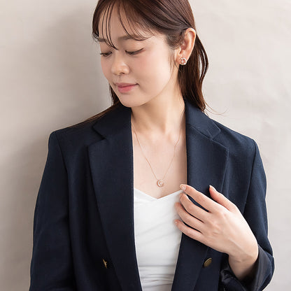 ネックレス ニッケルフリー ロゼシルバー ムーン ロング ペンダントネックレス