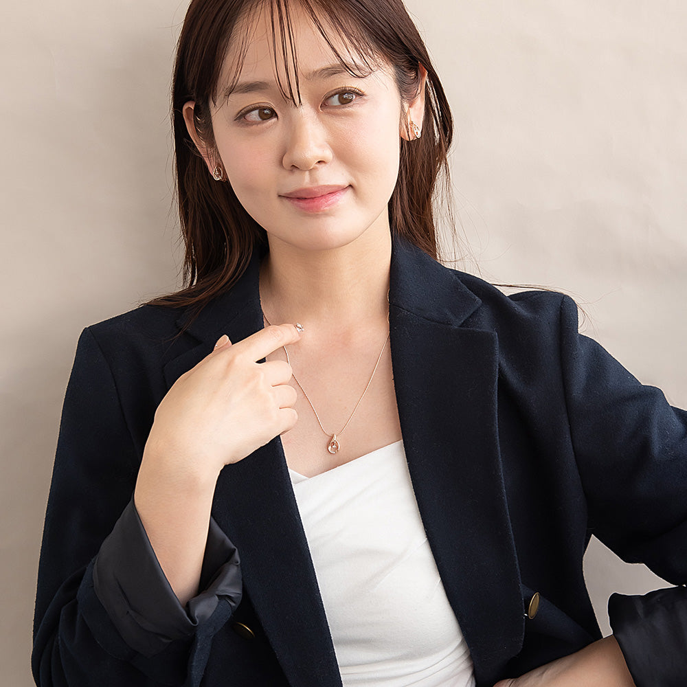 ネックレス ニッケルフリー ロゼシルバー ドロップ ロング ペンダントネックレス