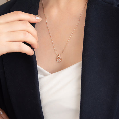 ネックレス ニッケルフリー ロゼシルバー ドロップ ロング ペンダントネックレス