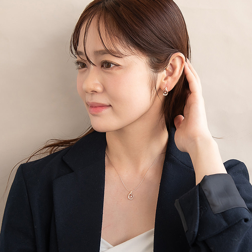 ネックレス ニッケルフリー ロゼシルバー ドロップ ロング ペンダントネックレス