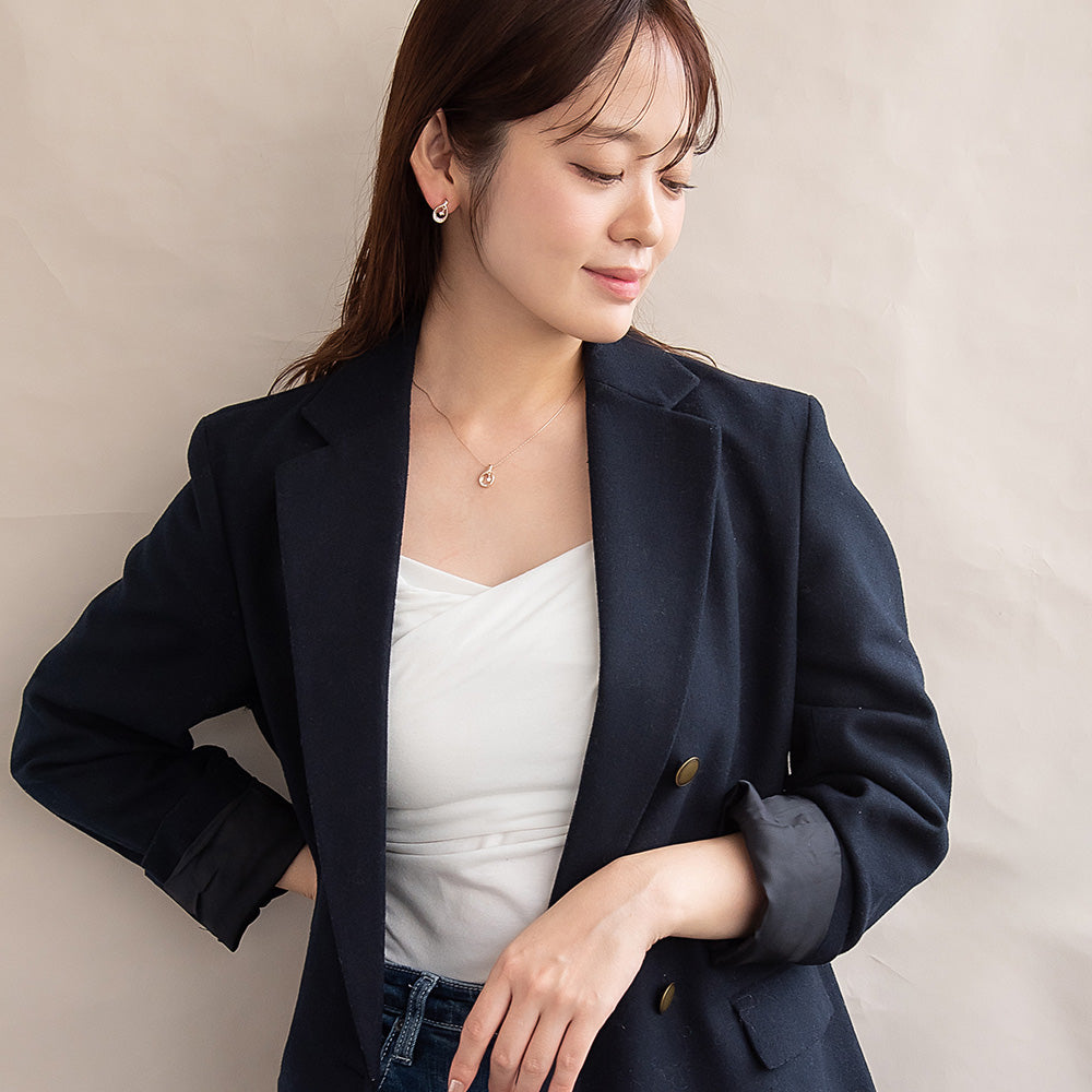 ネックレス ニッケルフリー ロゼシルバー ドロップ ロング ペンダントネックレス