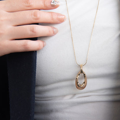 ネックレス ニッケルフリー マーブル ドロップ リング ロング ペンダントネックレス