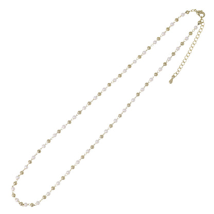 ネックレス ニッケルフリー メタル ボール パール ショートネックレス