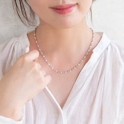 ネックレス ニッケルフリー メタル ボール パール ショートネックレス