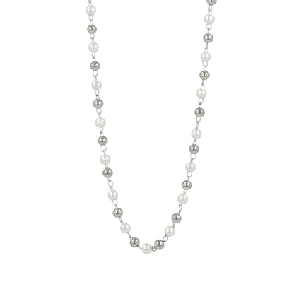 ネックレス ニッケルフリー メタル ボール パール ショートネックレス