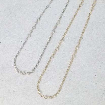 ネックレス ニッケルフリー ランダム パール チェーン ショートネックレス