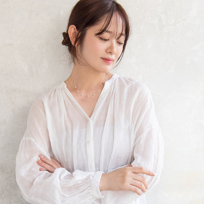 ネックレス ニッケルフリー ドット パール チェーン 2連 ショートネックレス