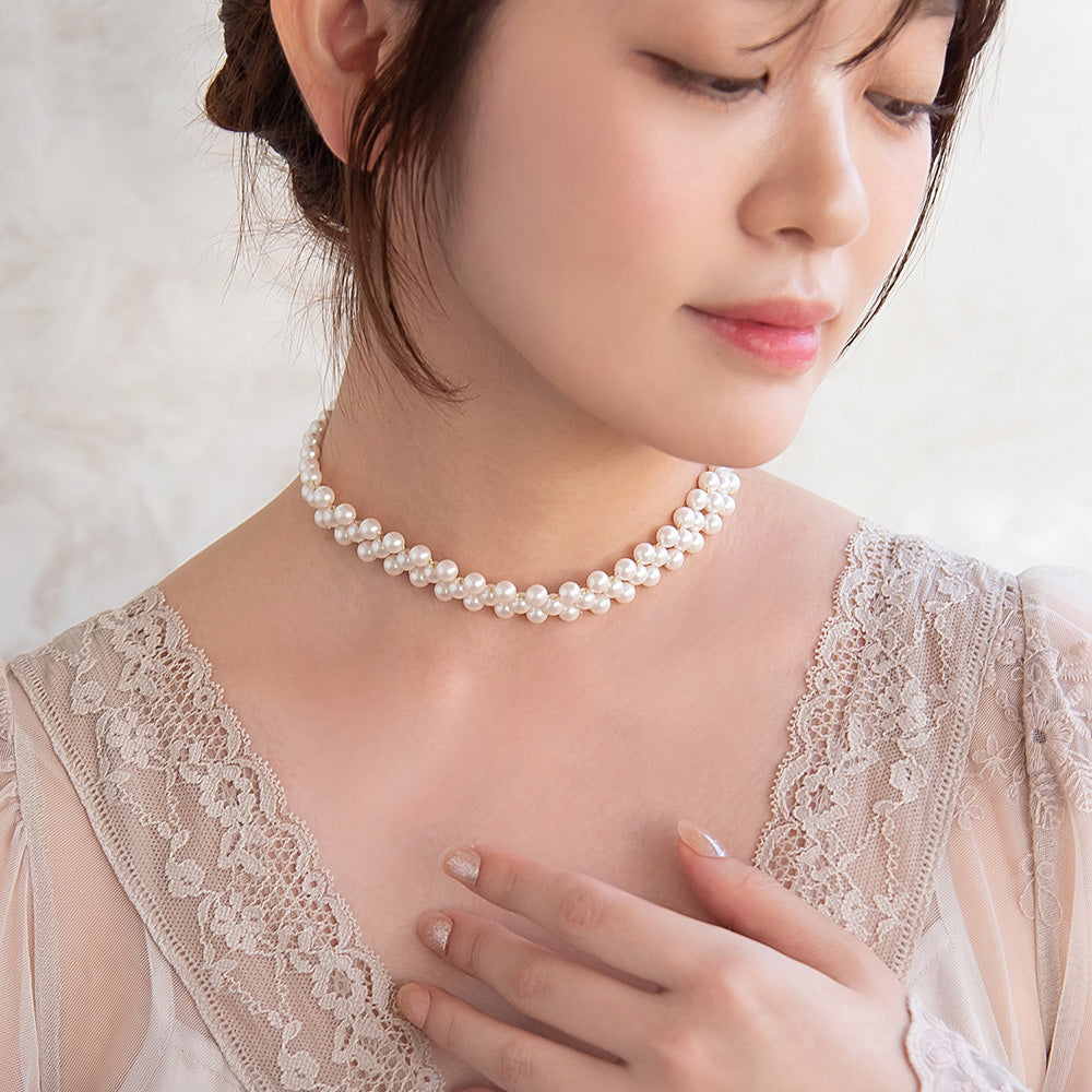 Classy ネックレス ニッケルフリー パール チョーカー ショートネックレス