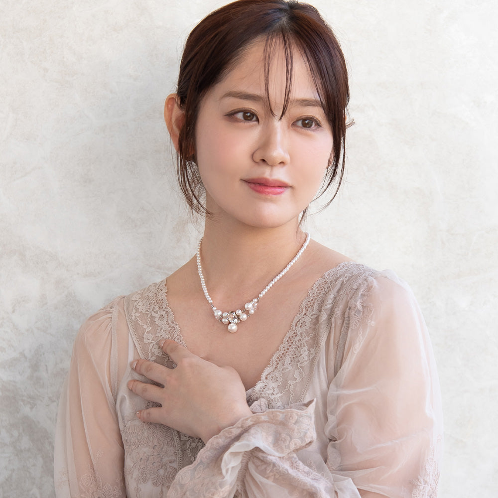 Classy ネックレス ニッケルフリー パール ビジュー ショートネックレス