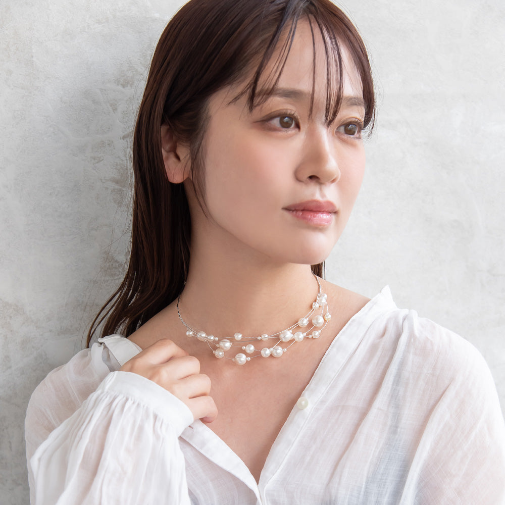 Classy ネックレス ニッケルフリー パール チョーカー ネックカフ