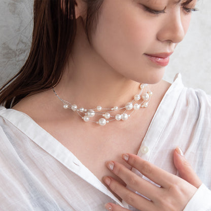 Classy ネックレス ニッケルフリー パール チョーカー ネックカフ