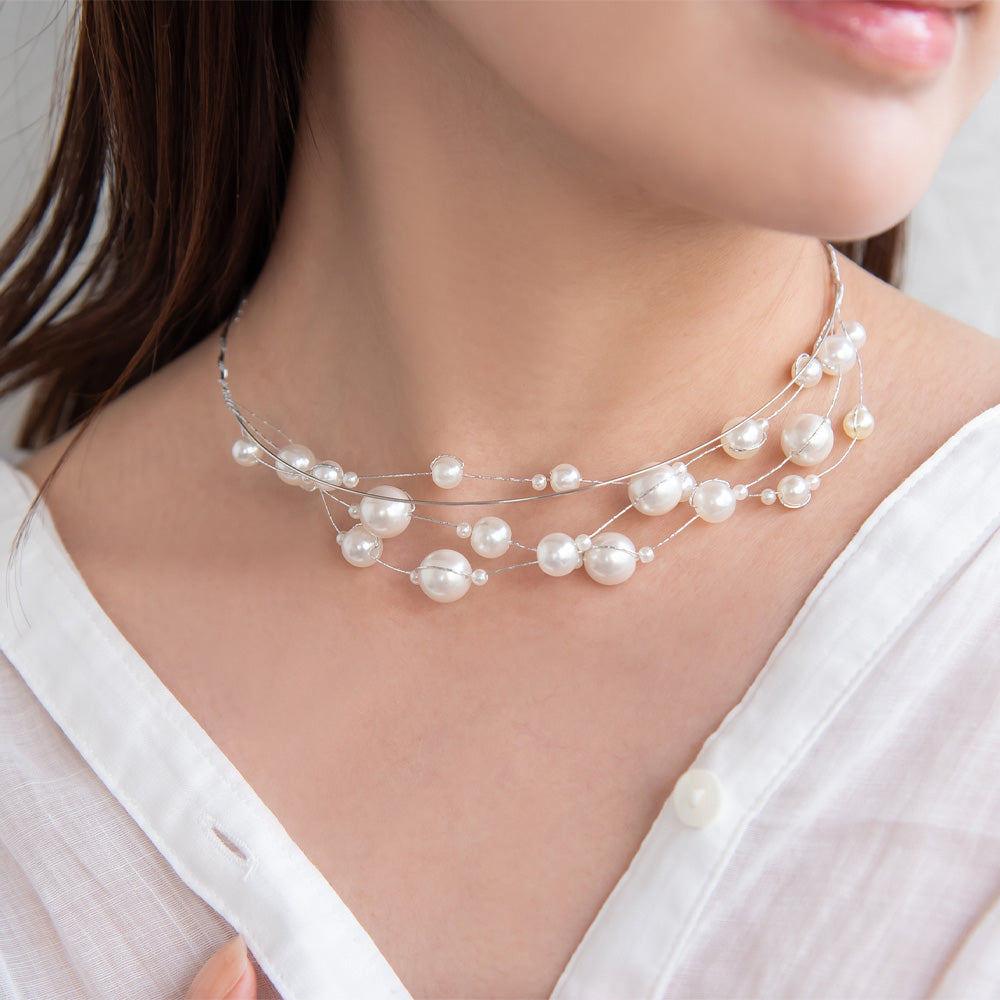 Classy ネックレス ニッケルフリー パール チョーカー ネックカフ