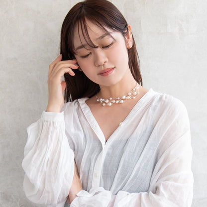 Classy ネックレス ニッケルフリー パール チョーカー ネックカフ