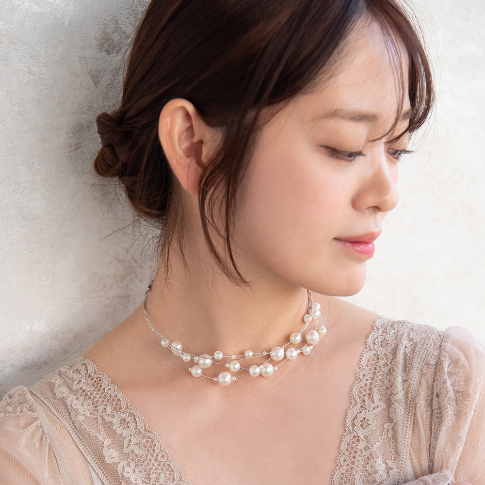 Classy ネックレス ニッケルフリー パール チョーカー ネックカフ