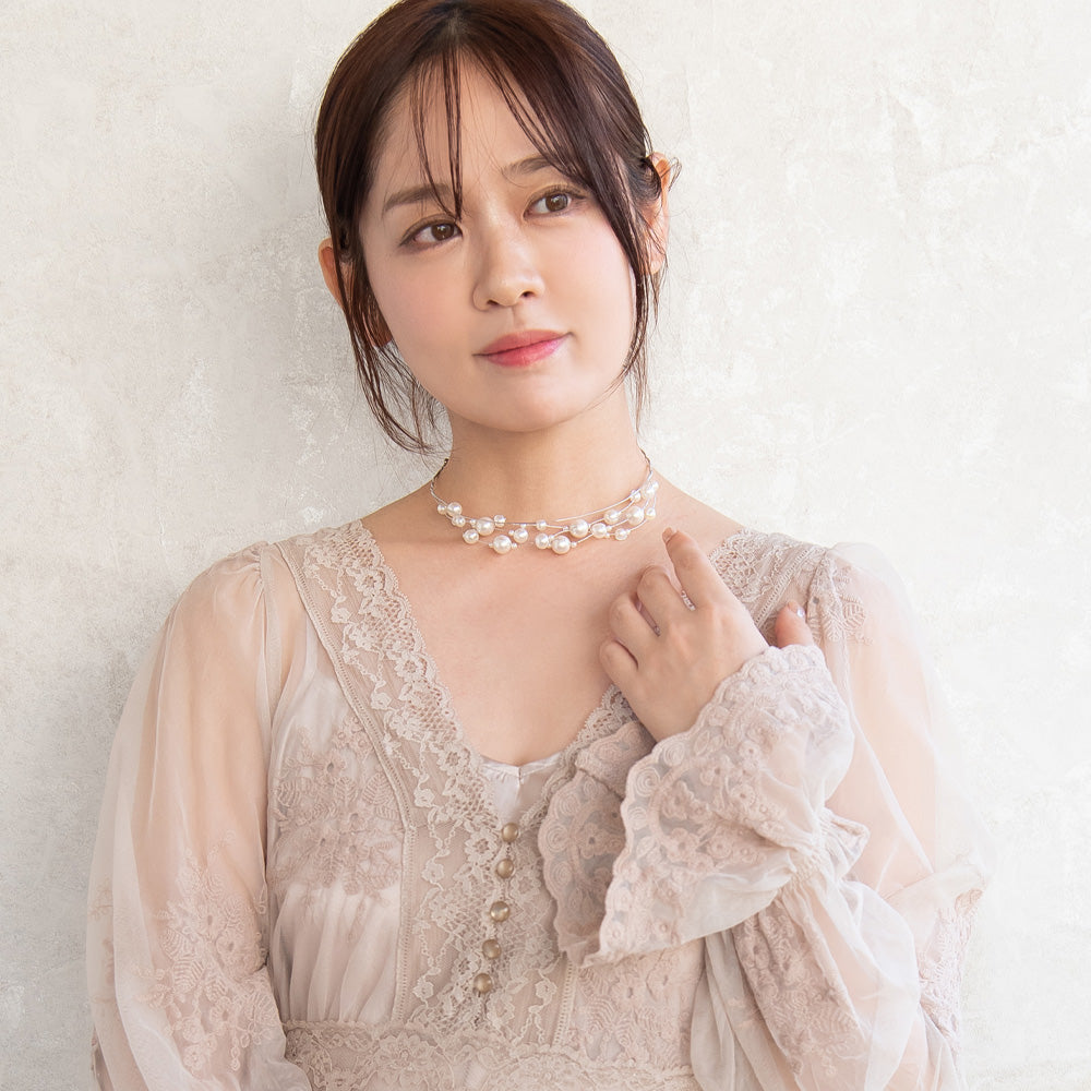 Classy ネックレス ニッケルフリー パール チョーカー ネックカフ