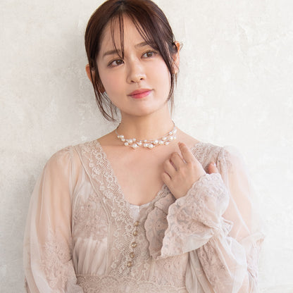 Classy ネックレス ニッケルフリー パール チョーカー ネックカフ