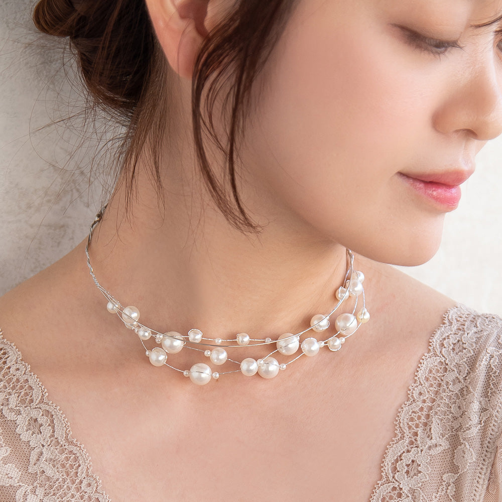 Classy ネックレス ニッケルフリー パール チョーカー ネックカフ