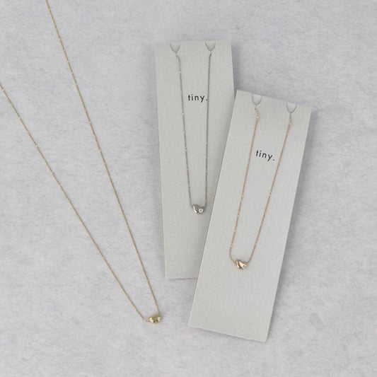 ネックレス tiny. ニッケルフリー メタル ビーンズ そら豆 ストーン 小粒 超極細 チェーン プチネックレス