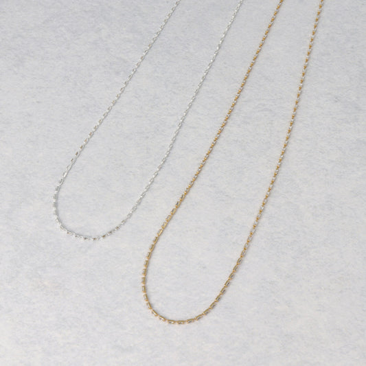 ネックレス ニッケルフリー キュービックジルコニア レクタングル 極小 2mm 連爪チェーン プチネックレス