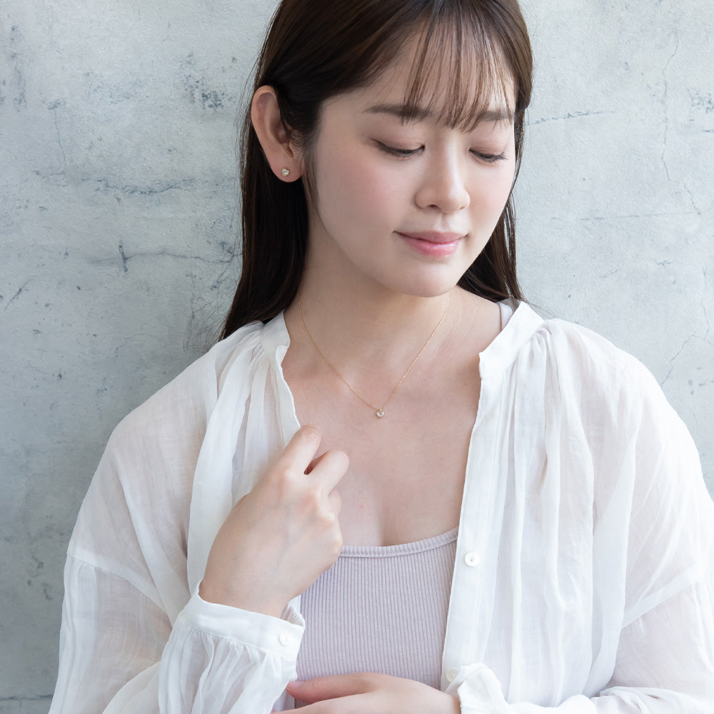 ネックレス ニッケルフリー rose cut キュービックジルコニア メタル
