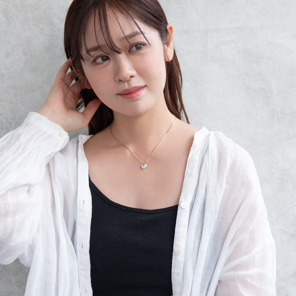 ネックレス ステンレス シェル ハート プチネックレス