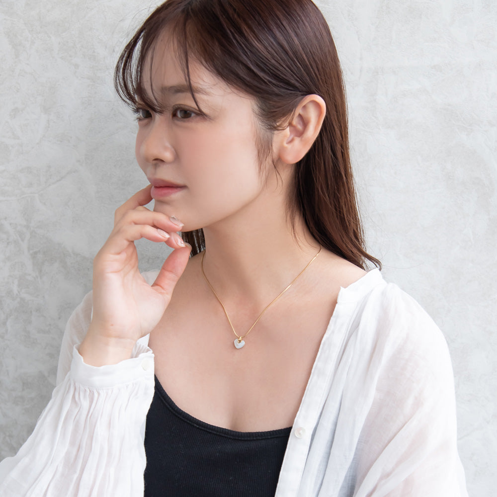 ネックレス ステンレス シェル ハート プチネックレス