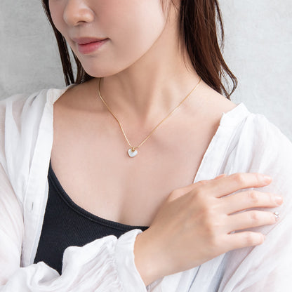 ネックレス ステンレス シェル ハート プチネックレス