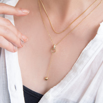 ネックレス ステンレス 2連 プチネックレス