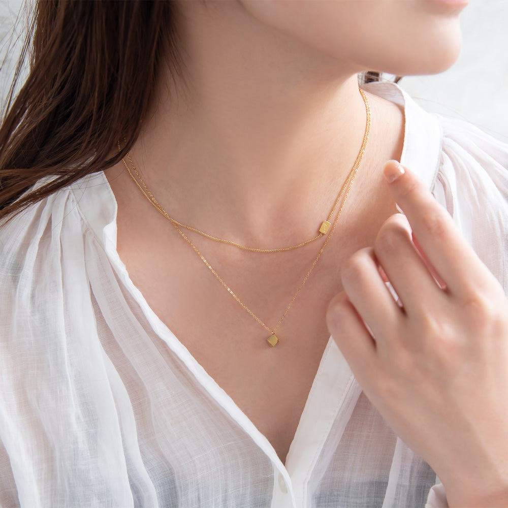 ネックレス ステンレス 2連 プチネックレス