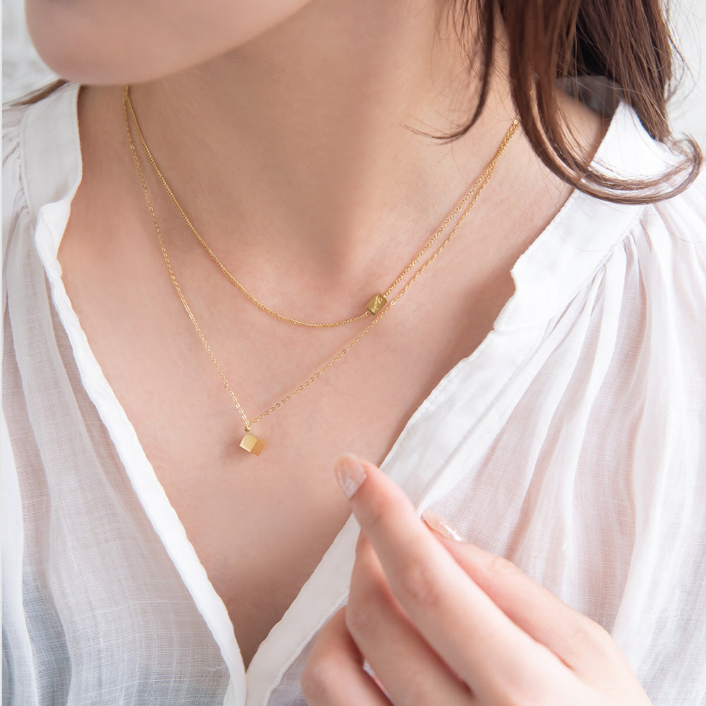 ネックレス ステンレス 2連 プチネックレス