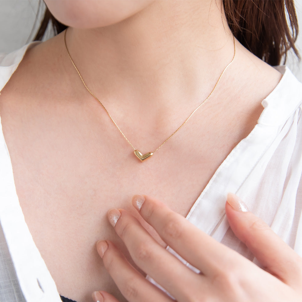 ネックレス ステンレス ハート プチネックレス