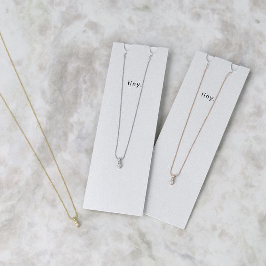ネックレス tiny. ニッケルフリー メタル ストーン パール ライン 小粒 超極細 チェーン プチネックレス