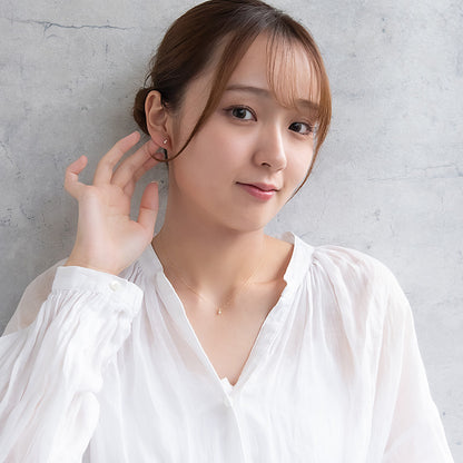 ネックレス tiny. ニッケルフリー メタル ストーン パール ライン 小粒 超極細 チェーン プチネックレス