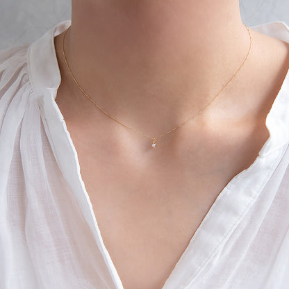ネックレス tiny. ニッケルフリー メタル ストーン パール ライン 小粒 超極細 チェーン プチネックレス