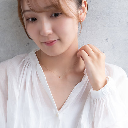 ネックレス tiny. ニッケルフリー メタル ストーン パール ライン 小粒 超極細 チェーン プチネックレス