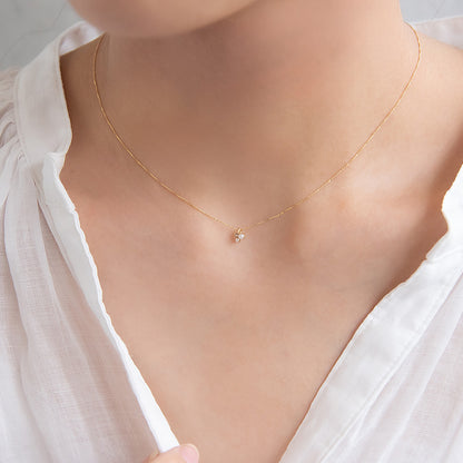ネックレス tiny. ニッケルフリー メタル ストーン ダブル パール 小粒 超極細 チェーン プチネックレス