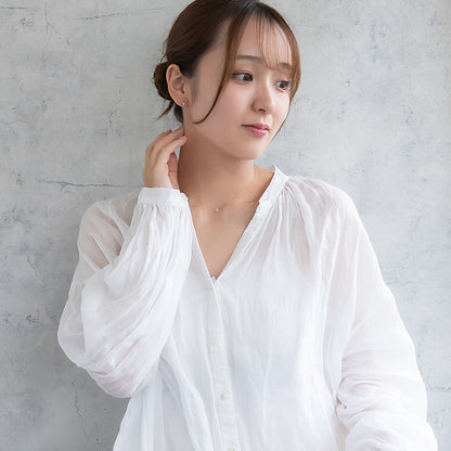 ネックレス tiny. ニッケルフリー メタル ストーン ダブル パール 小粒 超極細 チェーン プチネックレス