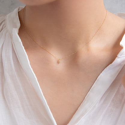 ネックレス tiny. ニッケルフリー メタル ストーン パール フラワー 小粒 超極細 チェーン プチネックレス