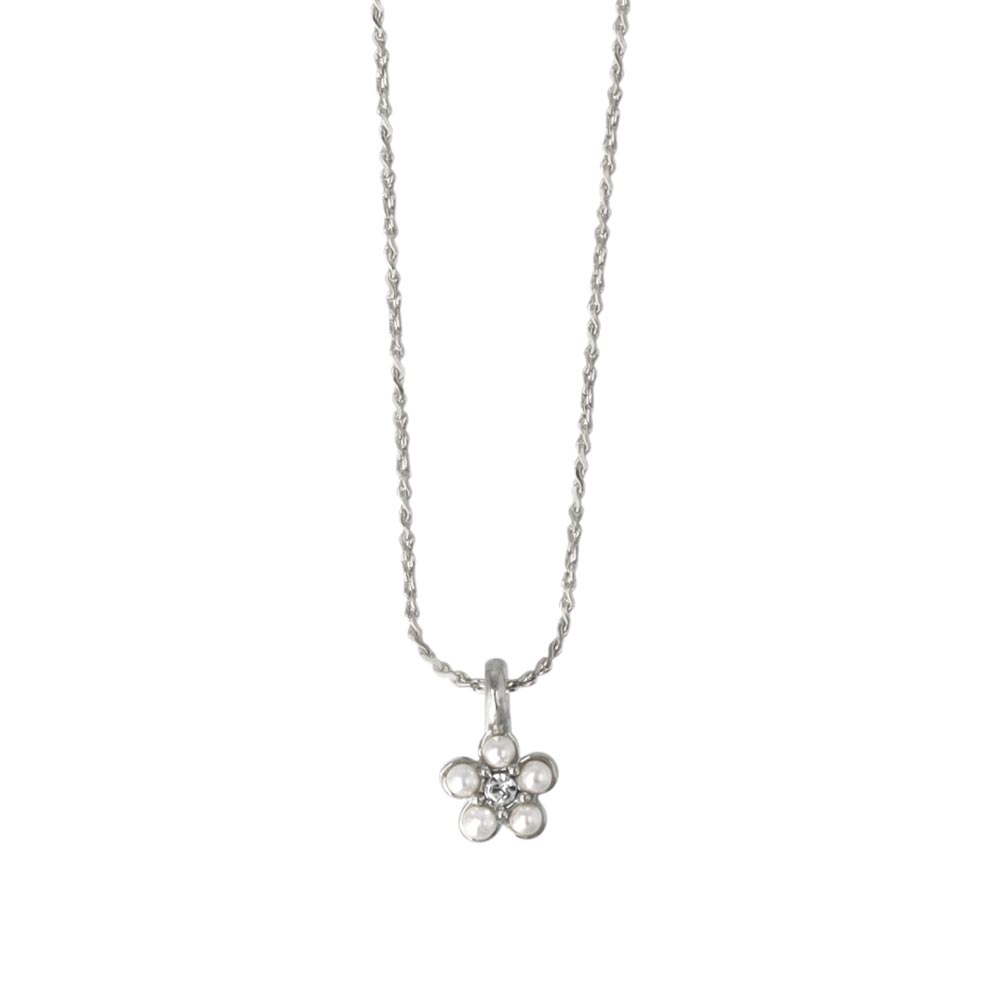 ネックレス tiny. ニッケルフリー メタル ストーン パール フラワー