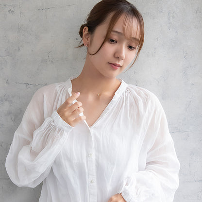 ネックレス tiny. ニッケルフリー メタル ストーン トリプル パール 小粒 超極細 チェーン プチネックレス