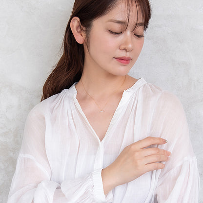 ネックレス ステンレス メタル キュービックジルコニア サークル アーモンド スクエア カット 超極細 チェーン マグネット プチネックレス