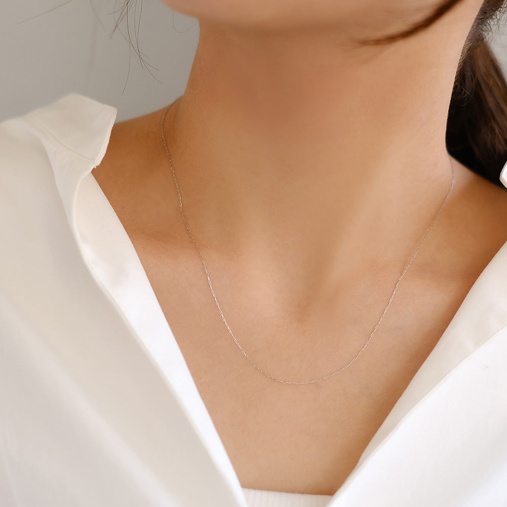 ネックレス ステンレス メタル 超極細 レクタングルチェーン マグネット プチネックレス