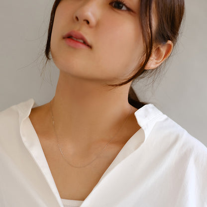 ネックレス ステンレス メタル 超極細 レクタングルチェーン マグネット プチネックレス