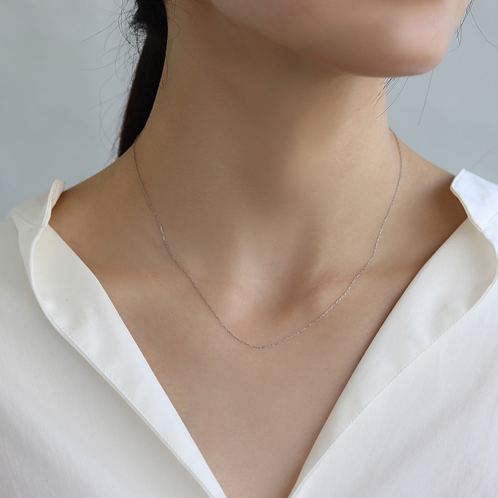 ネックレス ステンレス メタル 超極細 レクタングルチェーン マグネット プチネックレス