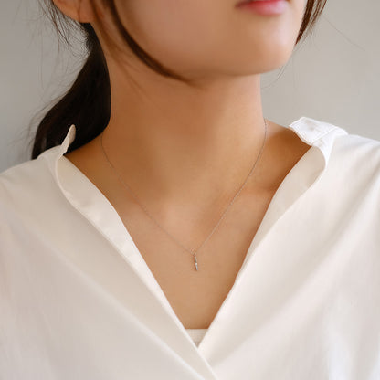 ネックレス ステンレス メタル ステック トリプル ストーン 超極細 チェーン マグネット プチネックレス