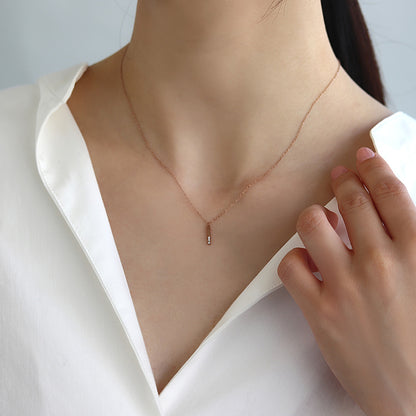 ネックレス ステンレス メタル ステック トリプル ストーン 超極細 チェーン マグネット プチネックレス