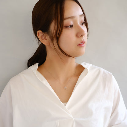 ネックレス ステンレス メタル キュービックジルコニア ツイスト リング 超極細 チェーン マグネット プチネックレス