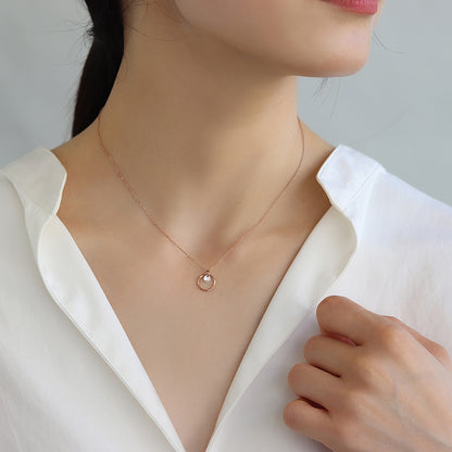 ネックレス ステンレス メタル キュービックジルコニア ツイスト リング 超極細 チェーン マグネット プチネックレス